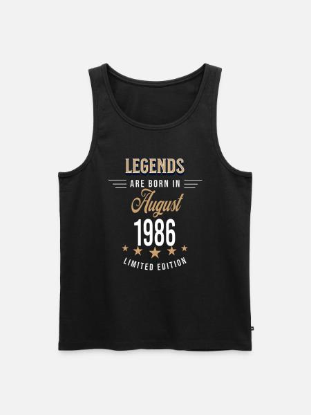 Legends are born in August 1986 - Men's Premium Organic Tank Top - black
