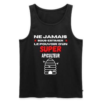 ne jamais sous estimer super Apiculteur - Débardeur bio Premium Homme - noir - Devant - AI Model Male 178 light (178cm)
