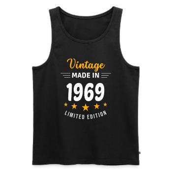 Vintage made in 1969 - Men's Premium Organic Tank Top - black - Front - Michal (187cm)