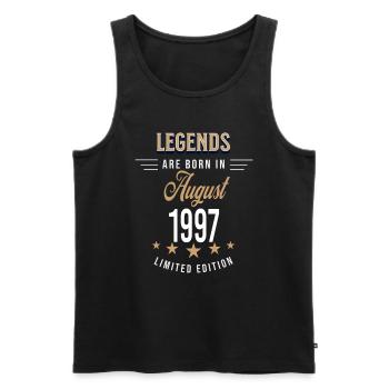 Legends werden im August 1997 geboren - Männer Premium Bio Tank Top - Schwarz - Vorne - Michal (187cm)