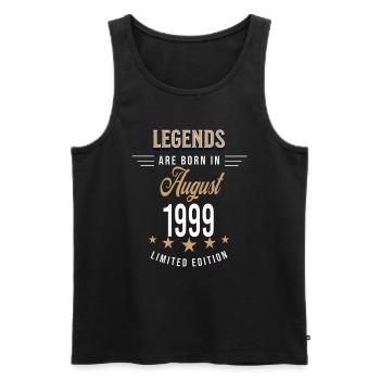 Legends werden im August 1999 geboren - Männer Premium Bio Tank Top - Schwarz - Vorne - Michal (187cm)