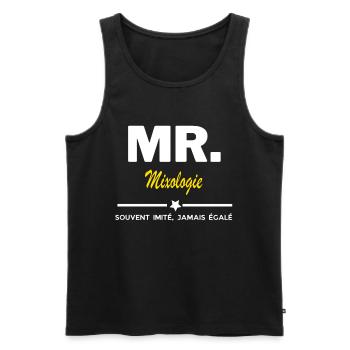 MR. souvent imité, jamais égalé Mixologie - Débardeur bio Premium Homme - noir - Devant - Michal (187cm)