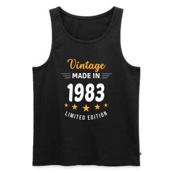 Vintage made in 1983 - Men's Premium Organic Tank Top - black - Front - Michal (187cm)
