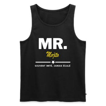 MR. souvent imité, jamais égalé Mojito - Débardeur bio Premium Homme - noir - Devant - Michal (187cm)