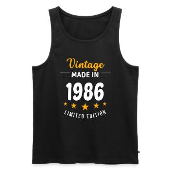 Vintage made in 1986 - Men's Premium Organic Tank Top - black - Front - Michal (187cm)