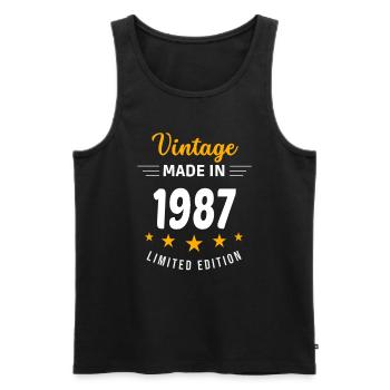 Vintage made in 1987 - Men's Premium Organic Tank Top - black - Front - Michal (187cm)