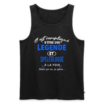 humour Légende et SPÉLÉOLOGUE cadeau - Débardeur bio Premium Homme - noir - Devant - Michal (187cm)