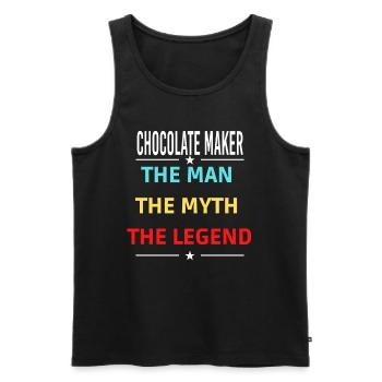 L’homme Le mythe La légende CHOCOLATIER - Débardeur bio Premium Homme - noir - Devant - Michal (187cm)