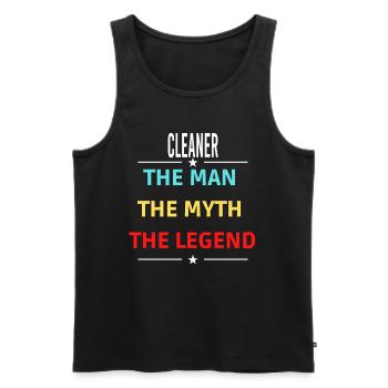 The Man The Myth The Legend CLEANER - Men's Premium Organic Tank Top - black - Front - Michal (187cm)