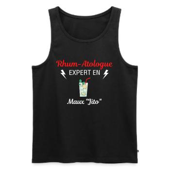 Rhum-Atologue - Débardeur bio Premium Homme - noir - Devant - Michal (187cm)