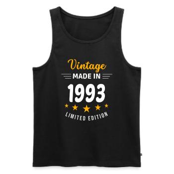 Vintage made in 1993 - Men's Premium Organic Tank Top - black - Front - Michal (187cm)
