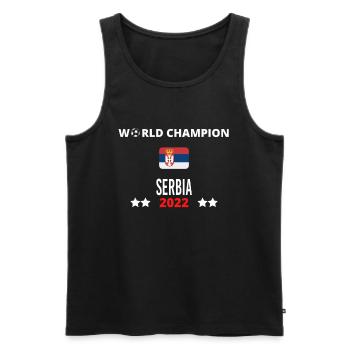 Serbia World Champion 2022 - Men's Premium Organic Tank Top - black - Front - Michal (187cm)