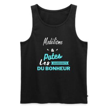 potes les ingrédients du bonheur Modélisme - Débardeur bio Premium Homme - noir - Devant - Michal (187cm)