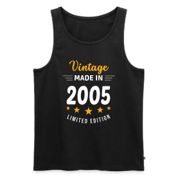 Vintage made in 2005 - Men's Premium Organic Tank Top - black - Front - Michal (187cm)