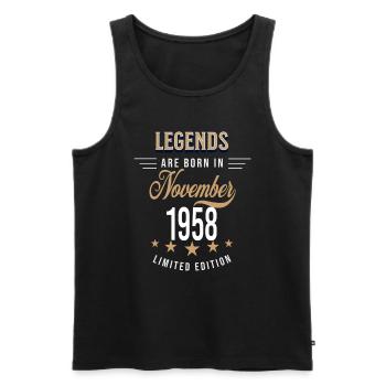 Legenden werden im November 1958 geboren - Männer Premium Bio Tank Top - Schwarz - Vorne - Michal (187cm)