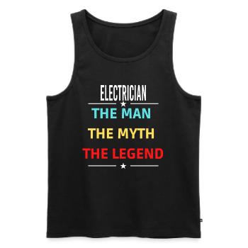 The Man The Myth The Legend ELECTRICIAN - Men's Premium Organic Tank Top - black - Front - Michal (187cm)