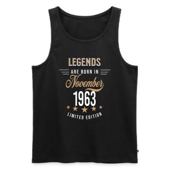 Legenden werden im November 1963 geboren - Männer Premium Bio Tank Top - Schwarz - Vorne - Michal (187cm)