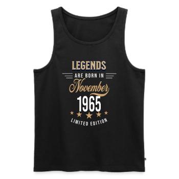 Legenden werden im November 1965 geboren - Männer Premium Bio Tank Top - Schwarz - Vorne - Michal (187cm)