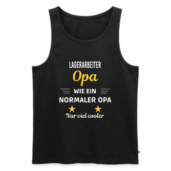 Opa wie ein normaler nur viel cooler Lagerarbeiter - Männer Premium Bio Tank Top - Schwarz - Vorne - AI Model Male 178 light (178cm)