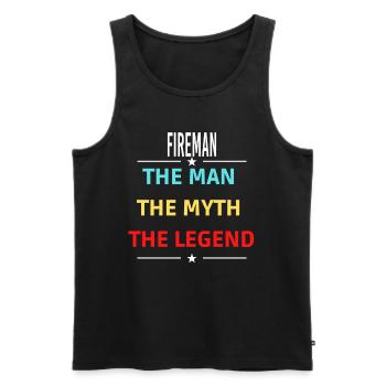 The Man The Myth The Legend FIREMAN - Men's Premium Organic Tank Top - black - Front - Michal (187cm)