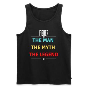 The Man The Myth The Legend FISHER - Men's Premium Organic Tank Top - black - Front - Michal (187cm)
