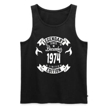Legendary since december 1974 - Men's Premium Organic Tank Top - black - Front - Michal (187cm)