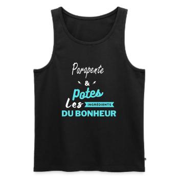 potes les ingrédients du bonheur Parapente - Débardeur bio Premium Homme - noir - Devant - Michal (187cm)