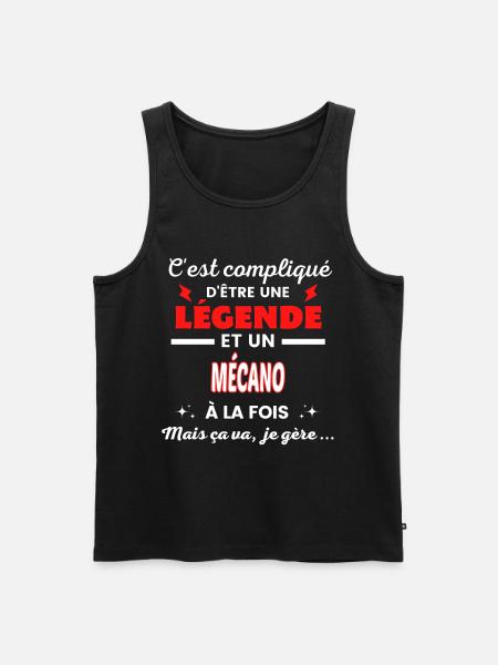 C'est compliqué phrase drôle MÉCANO - Débardeur bio Premium Homme - noir