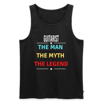 The Man The Myth The Legend GUITARIST - Männer Premium Bio Tank Top - Schwarz - Vorne - Michal (187cm)