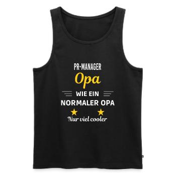 Opa wie ein normaler nur viel cooler PR-Manager - Männer Premium Bio Tank Top - Schwarz - Vorne - Michal (187cm)