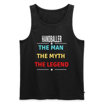 The Man The Myth The Legend HANDBALLER - Men's Premium Organic Tank Top - black - Front - Michal (187cm)
