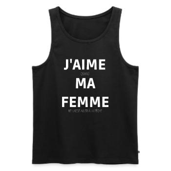 J'AIME MA FEMME pêche - Débardeur bio Premium Homme - noir - Devant - Michal (187cm)