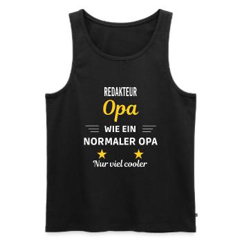 Opa wie ein normaler nur viel cooler Redakteur - Männer Premium Bio Tank Top - Schwarz - Vorne - Michal (187cm)