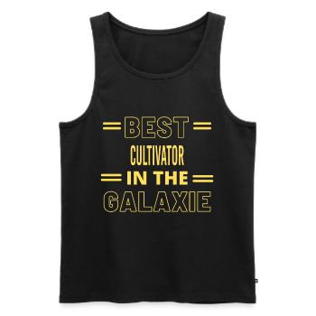Best Ever IN THE GALAXIE CULTIVATOR - Men's Premium Organic Tank Top - black - Front - AI Model Male 178 light (178cm)