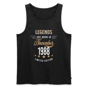 Legenden werden im November 1988 geboren - Männer Premium Bio Tank Top - Schwarz - Vorne - Michal (187cm)