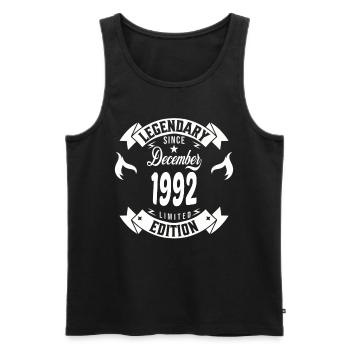 Legendär seit Dezember 1992 - Männer Premium Bio Tank Top - Schwarz - Vorne - AI Model Male 178 light (178cm)