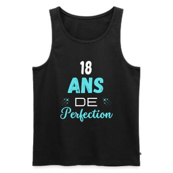 âge de la perfection cadeau humoristique 18 ans - Débardeur bio Premium Homme - noir - Devant - Michal (187cm)