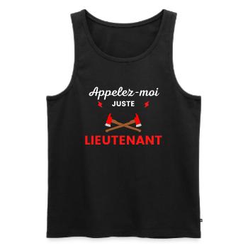 Appelez-moi lieutenant pompier - Débardeur bio Premium Homme - noir - Devant - Michal (187cm)