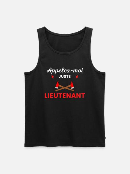 Appelez-moi lieutenant pompier - Débardeur bio Premium Homme - noir