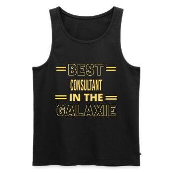 Das Beste aller Zeiten IN THE GALAXIE CONSULTANT - Männer Premium Bio Tank Top - Schwarz - Vorne - Michal (187cm)