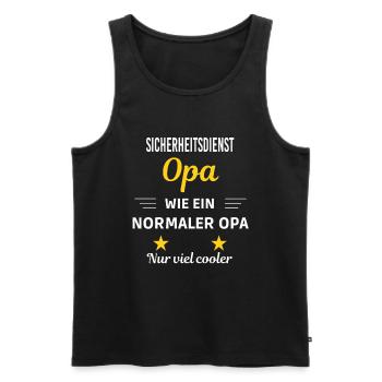 Opa wie ein nur viel cooler Sicherheitsdienst - Männer Premium Bio Tank Top - Schwarz - Vorne - Michal (187cm)