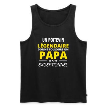 POITEVIN légendaire drôle papa exceptionnel - Débardeur bio Premium Homme - noir - Devant - Michal (187cm)