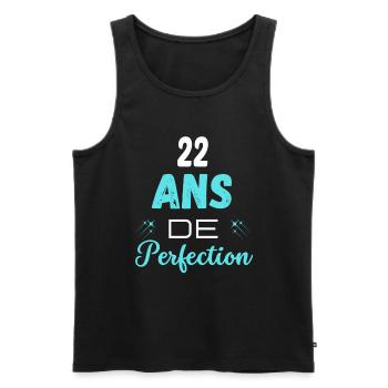âge de la perfection cadeau humoristique 22 ans - Débardeur bio Premium Homme - noir - Devant - Michal (187cm)
