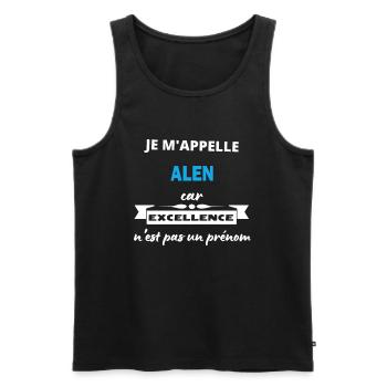 Je m'appelle excellence Alen - Débardeur bio Premium Homme - noir - Devant - Michal (187cm)