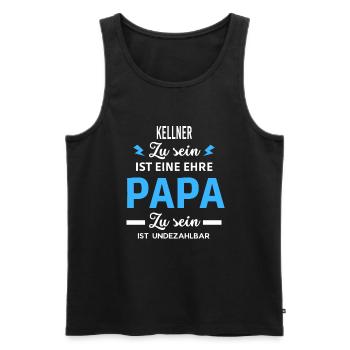 Zu sein ist eine ehre Papa ist undezahlbar Kellner - Männer Premium Bio Tank Top - Schwarz - Vorne - Michal (187cm)