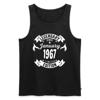 Legendär seit Januar 1967 - Männer Premium Bio Tank Top - Schwarz - Vorne - AI Model Male 178 light (178cm)