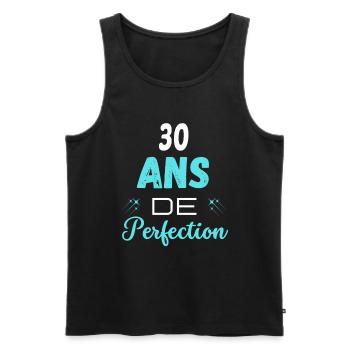 âge de la perfection cadeau humoristique 30 ans - Débardeur bio Premium Homme - noir - Devant - Michal (187cm)