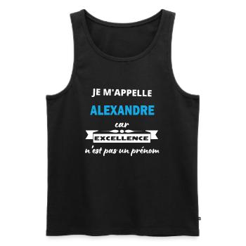 Je m'appelle excellence Alexandre - Débardeur bio Premium Homme - noir - Devant - Michal (187cm)