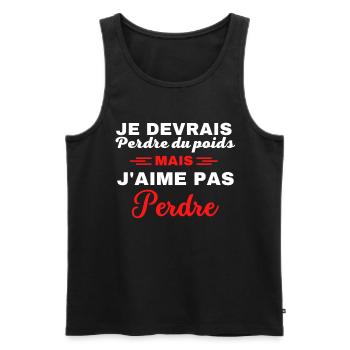 Je devrais perdre du poids, mais j'aime pas perdre - Débardeur bio Premium Homme - noir - Devant - Michal (187cm)