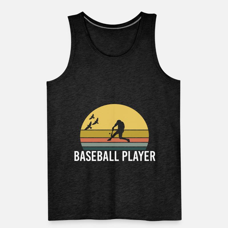 Retro Vintage Sunset Évolution Baseball Männer Premium Bio Tank Top